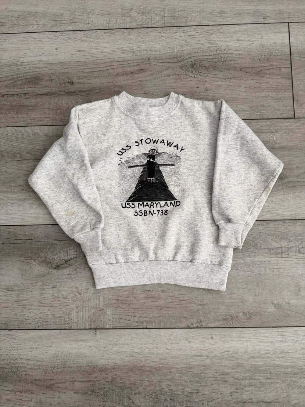 Youth 90s Vintage Hanes Active USS Maryland SSBN-738 Submarine Youth Sweatshirt